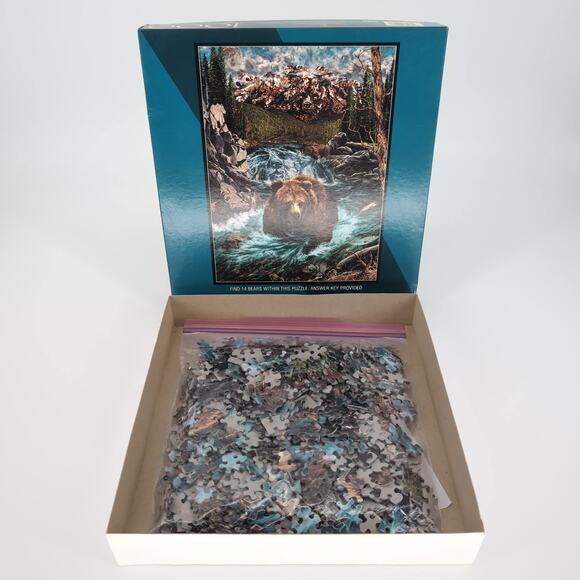 Bits & Pieces 1000 Piece Bear River by Steven Michael Gardner Jigsaw Puzzle -GUC - Picture 2 of 14